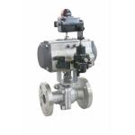 Metal Seal V Notch Pneumatic Ball Valve Stainless Steel High Pressure