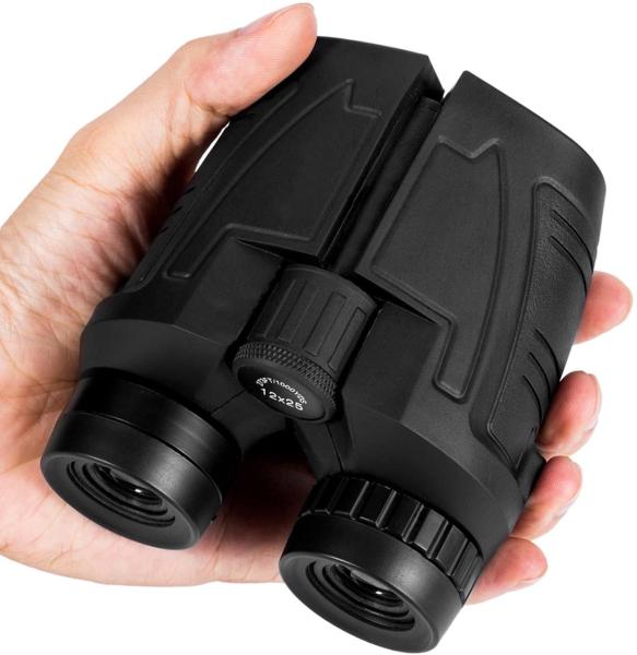High Powered 12x25 Compact Binoculars For Adults Kids Bird Watching Hunting
