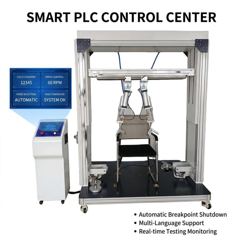 Computerized Chair Arm Reciprocating Bending Test Machine Dual Station Armrest Strength Detection Instrument CE Certified