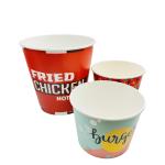 Single Wall Disposable Paper Popcorn Bucket Branded 32oz 46oz 64oz