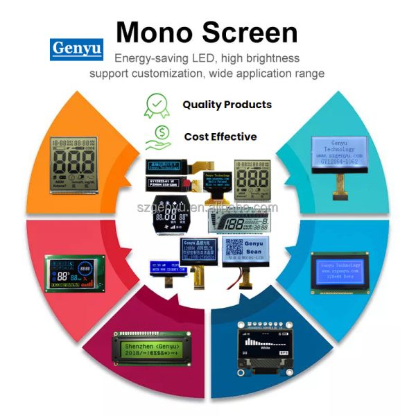 HTN Custom E-bike LCD Display Monochrome 46 Pin Transflective 7 Segment LCD Screen with 6 O'clock Viewing Angle