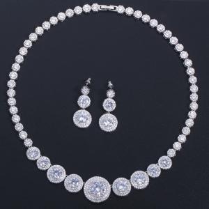 Wholesale AAA CZ CZ Crystal Necklace Pendant Necklace Rhinestone CZ Jewelry Set Women Wedding Necklaces Jewelry for Gift from china suppliers