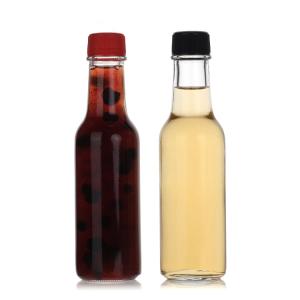 Wholesale 150Ml 250Ml 5Oz Woozy Salad Hot Sauce Glass Bottles Mini With Leakproof Black Cap from china suppliers