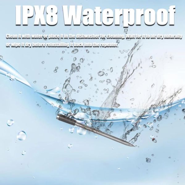 Premium Bluetooth Digital Wireless Grill Bbq Thermometer Smart Waterproof Kitchen Food Meat High Temperature Probe