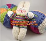 Hand knit bear toy, hand knit panda toy, knit, knitting girl, 100% cotton yarn
