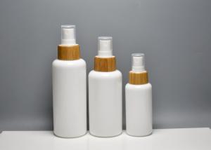 Wholesale BG-195H-Z, 40ml 100ml 120ml boston round opal glass bottles with bamboo fine mist spray, glass facial mist spray bottles from china suppliers