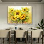 Palette Knife Sunflower Oil Paintings Floral Wall Art Paintings For Bedroom