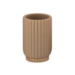 Khaki Vertical Stripes Ceramic Bathroom Accessories Set Gold Parts Foaming Soap