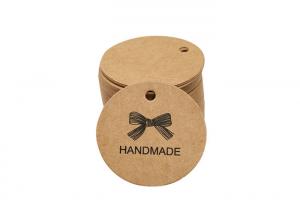 China Recyclable Aseptic Kraft Paper Hang Tags , Round Swing Tags Customized Size on sale