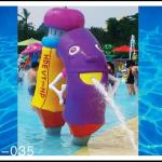 PVC , fiberglass Material Water park toys with water pump in sprayground