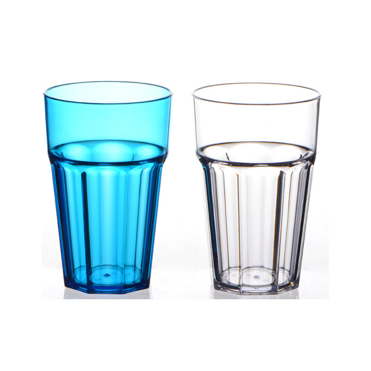 12oz Elite Remedy Polycarbonate Highball Glasses White Black Clear Plastic Rock Glasses