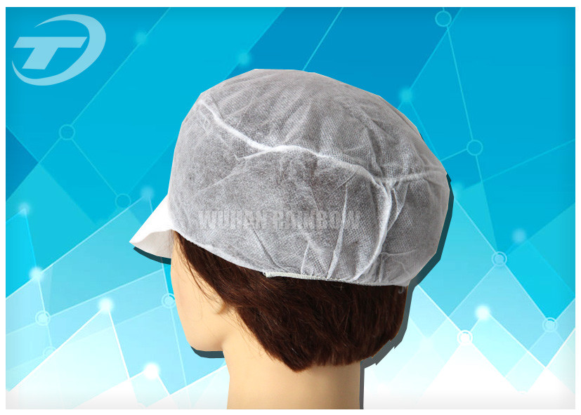Disposable non - woven work cap , light weight and breathable , designed for men