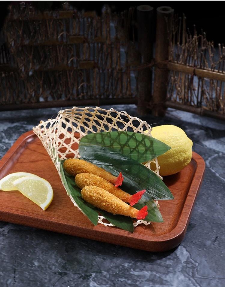 Natural Wild Bamboo Leaves Decorations for Japanese Sushi Roller Plates