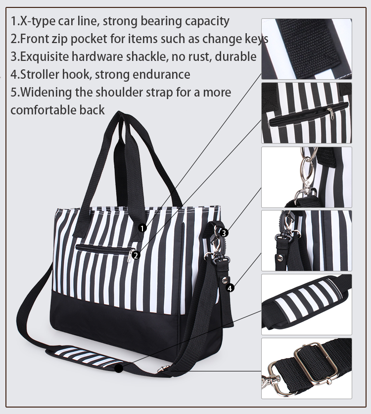 Solid 18L Mommy Diaper Bag Waterproof Shoulder Bags 40*15*30cm