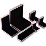Square Grain Faux Leather Jewelry Box , Elegant Brushed Jewelry Packaging Box