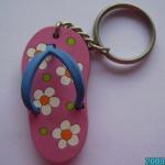 Factory price gift slipper soft pvc Material key chain