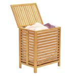 Canvas Bathroom Organiser Basket Bamboo Bucket Hamper for laundry