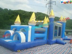 Wholesale 0.55mm PVC Tarpaulin Inflatable Obstacle Course , Jump Houses For Outdoor Game from china suppliers
