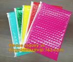 Factory Shiny Rose Gold Silver Cosmetic Zipper Bubble Bag Pink Bubble Bag With