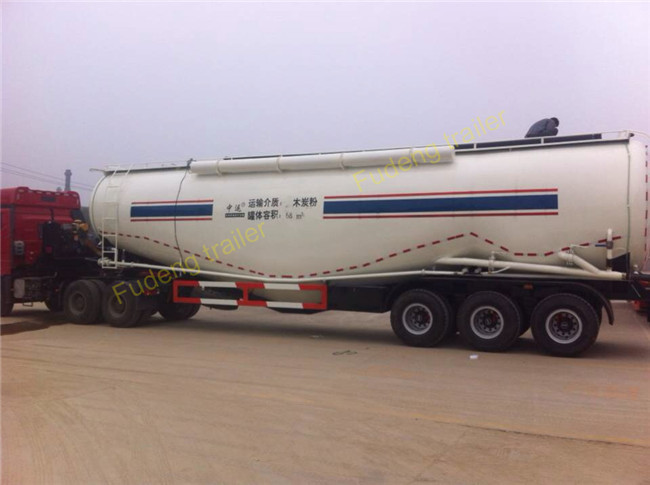 V / W Type 30 Ton To 80 Ton Cement Silo Trailer / 3 Axles Bulk Tank Truck