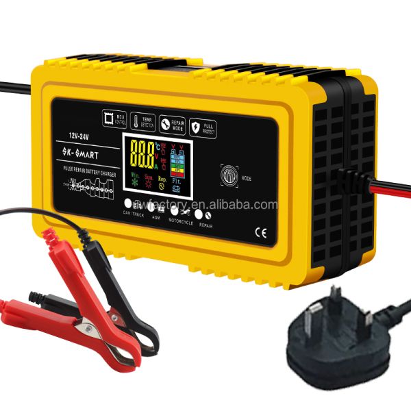 12V 4A 3A 2A Solar Auto Digital Battery Charger with LCD Display Reverse Connecting Protection Connector Current Protection