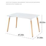 Modern 49.6lbs Minimalist Dining Table 29.53inch High Beech Wood Leg