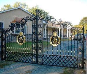 Wholesale Black Mat Ornamental Fences And Gates / Decorative Metal Garden Gates from china suppliers