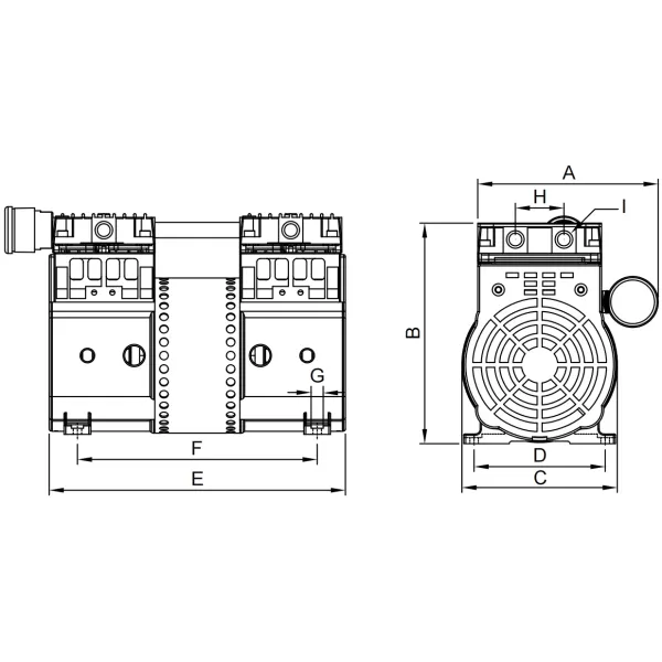 66LPM High Vacuum Low Noise Oil Free Dry Piston Vacuum Pump HP-90H