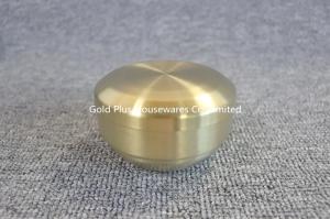 Wholesale Kitchen set double wall golden stainless steel rice bowl eco-friendly mixing salad stain bowl With lid from china suppliers