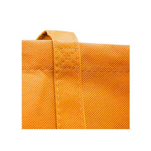 Orange Square Bottom Tote Bag Non Woven Polypropylene Shopping Bags