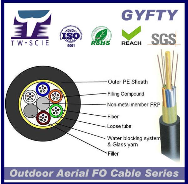 GYFTY 24cores FRP Loose Tube Outdoor Ribbon Non-armored Fiber Optic Network