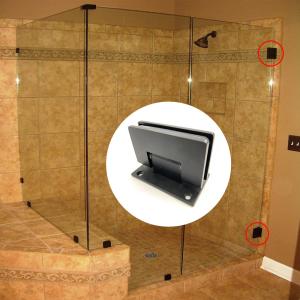 Wholesale 304 Stainless Steel Matt Black 90 Degree Shower Door Hinge for Square Appearance Style from china suppliers