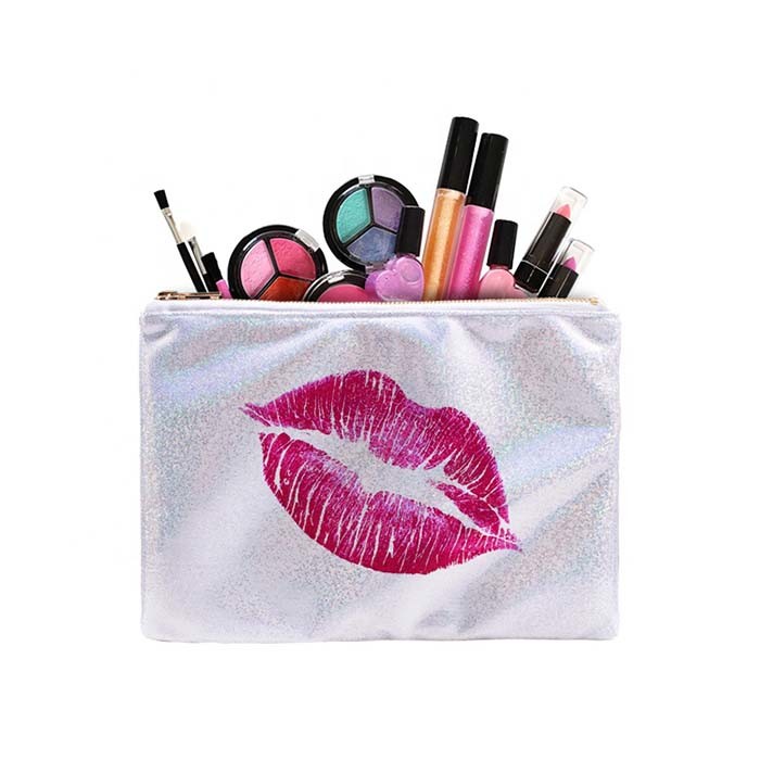 Double-Sided Printing Colorful Glittery Sublimation Cosmetic Bag DIY Personalized Bag For Sublimation Printing