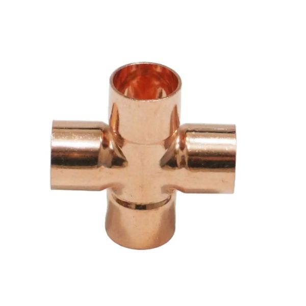 Polished Cross Pipe Fitting for Water with Temperature Rating of 400°F