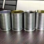 Food Safety 900 Gram Milk Powder Tinplate Storage Can , Round Metal Tin Can With