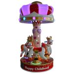 3 seats fiberglass fantasy horse carousel for indoor playground