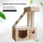 OEM Wooden Cat Climbing Tree House Multifunction Cat Scratcher Tower