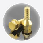 Gold Titanium Wheel Bolts Shank 26mm For BMW F/G Chassis & Mini
