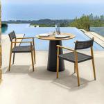 Custom Design Teak Wood Table Chair Set Modern Outdoor Furniture for Hotel