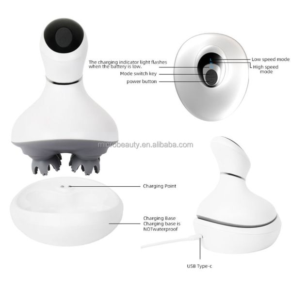 4 Head Electric Shampoo Brush Stress Relief Handheld Head Massage Machine 5W