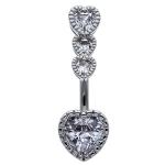 Stainless Steel Belly Button Piercings Jewelry Women'S Crystal Belly Button