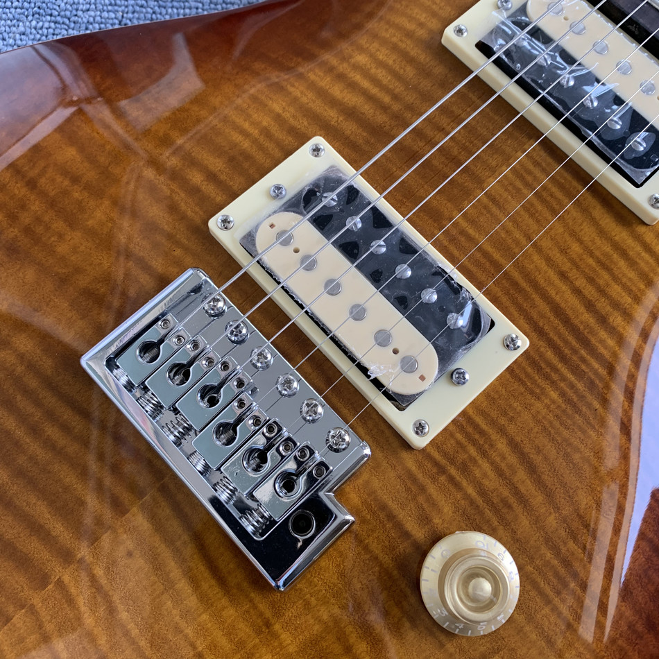 Custom Grand Flamed Maple Top Electric Guitar with Chrome Hardware