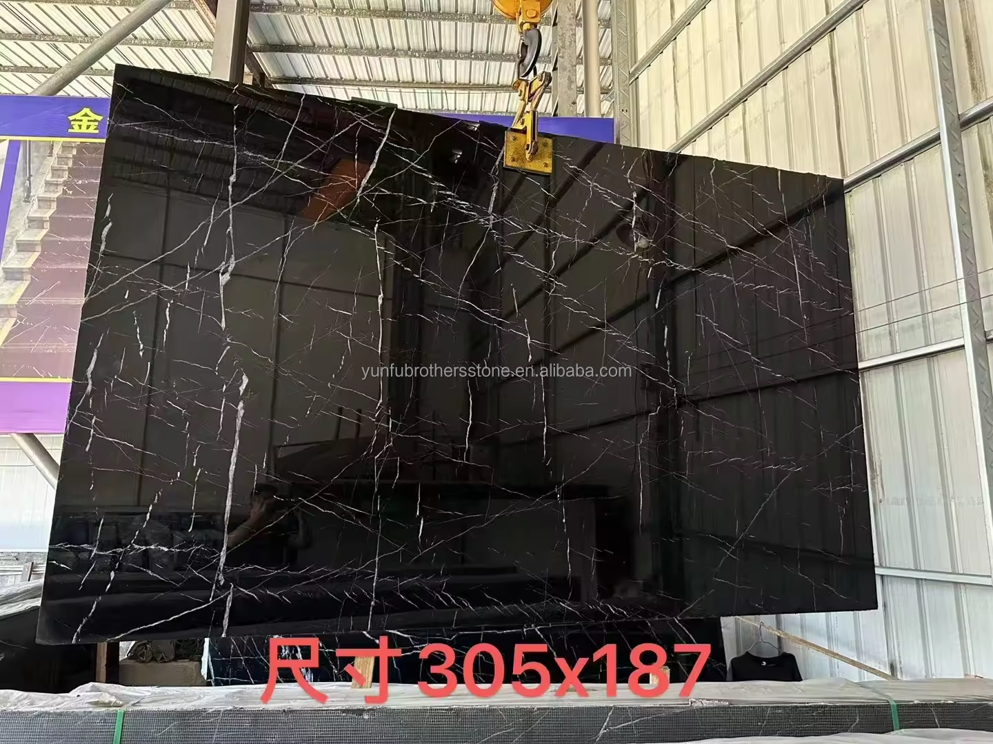 Modern Nero Marquina Black White Stipe Marble Polished Natural Big Slabs for Indoor Hotel Villa