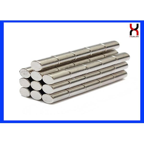 N35 - N52 Cylinder Shaped Magnet Customized Small Diameter Rod High Performance