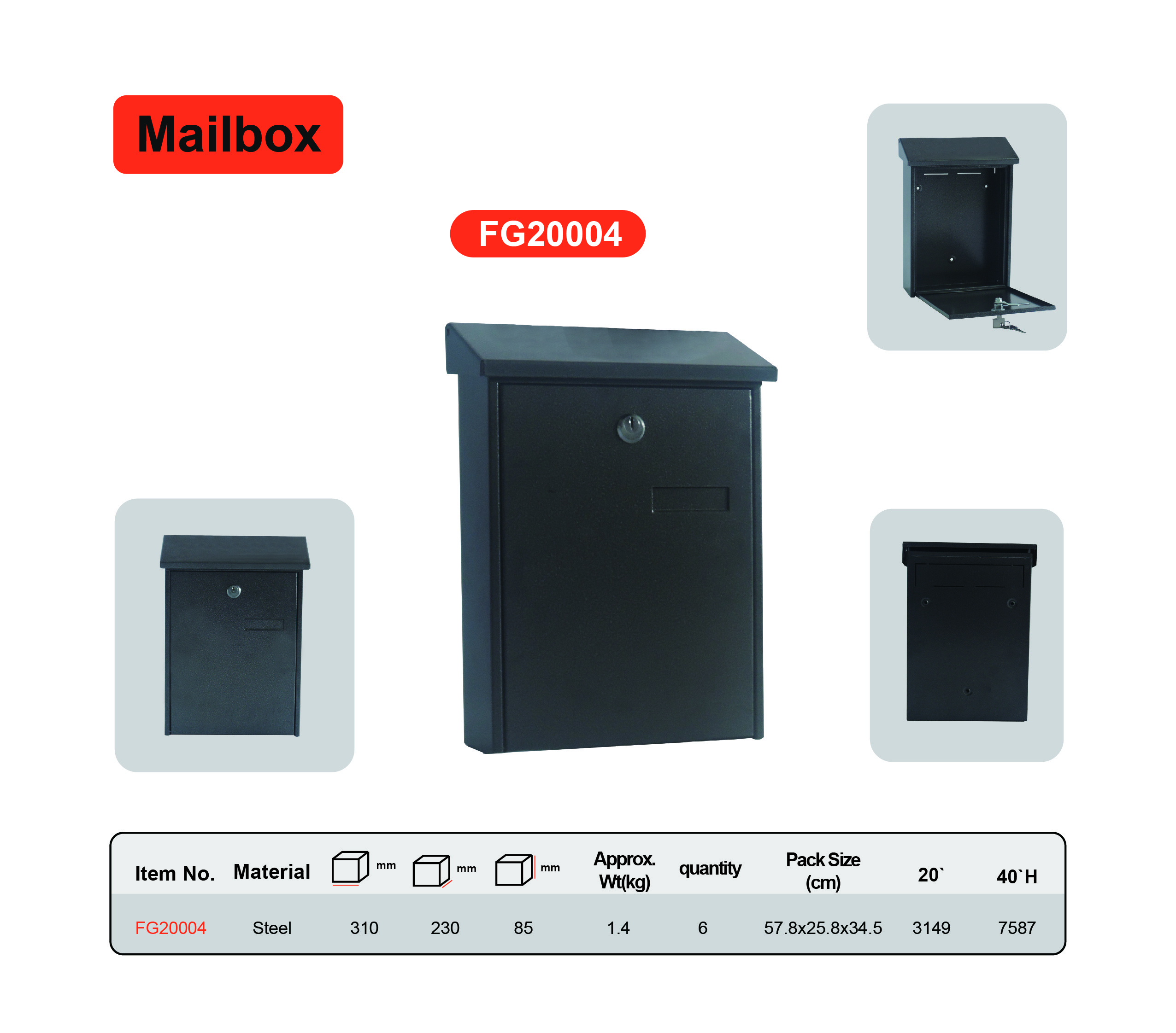Waterproof Steel Residential Mailboxes