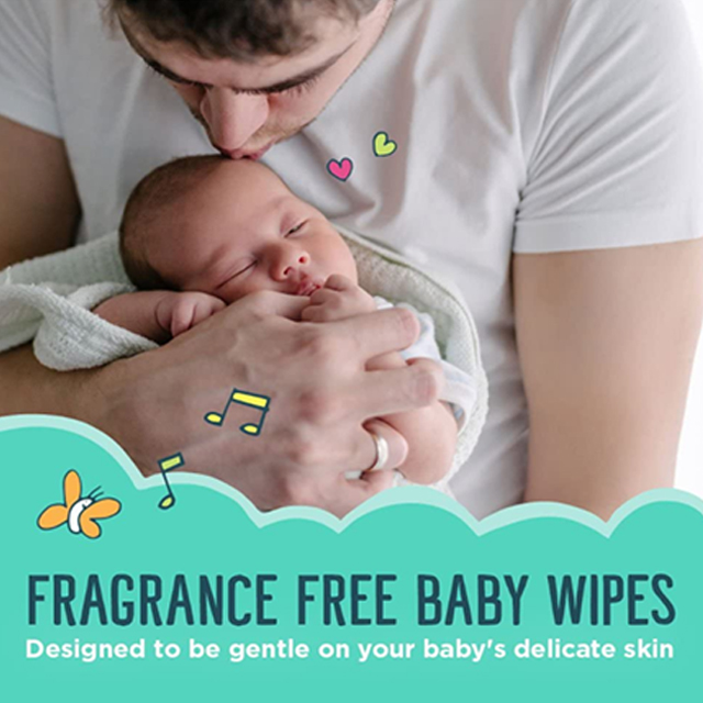 Baby wet wipe made for Sensitive Skin with Flip Top Dispenser