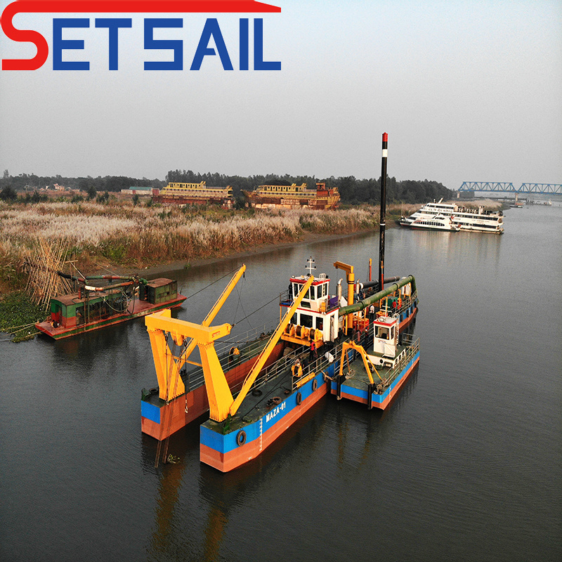 Marine steel Made Cutter Suction Ship with Anchor Boom