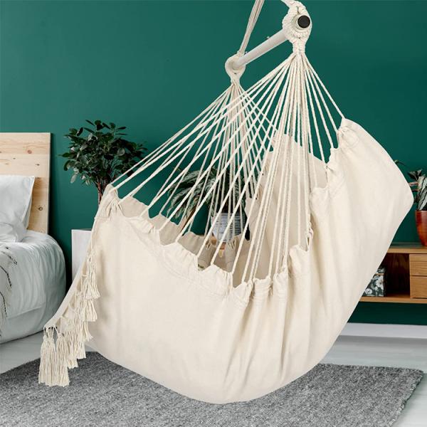 127*122*2.5cm Outdoor Garden Camping Patio Folding Portable Children Cotton Hanging Rope Swing Hammock Chair