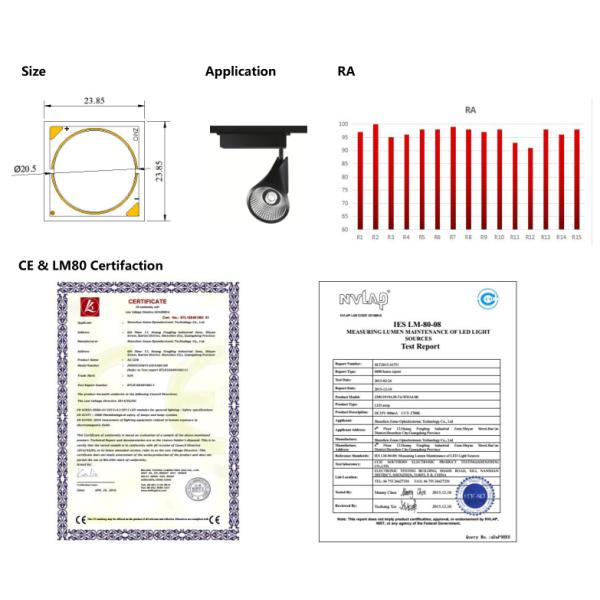 High Lighting Efficiency COB LED Diode 1980 - 7290lm Brightness 21 * 21mm Size
