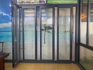 Wholesale Thick Frame Folding Glass Doors Interior Dust Resistant Easy Cleaning from china suppliers